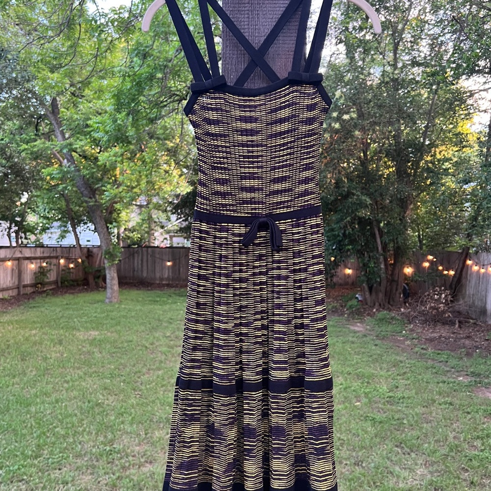 Missoni Striped Black and Yellow Midi Dress